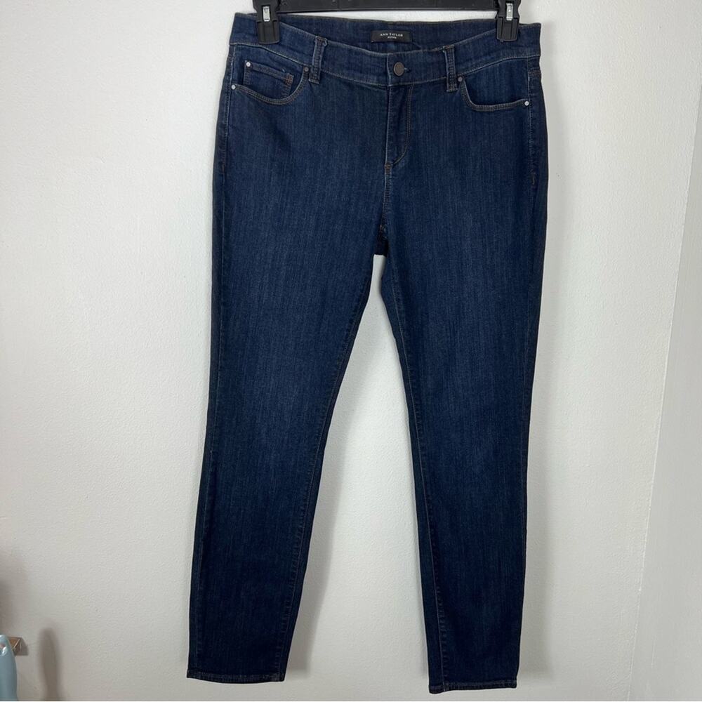 Ann Taylor Petite Skinny Modern Fit Jeans Dark Blue Wash